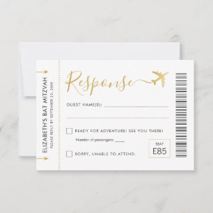 Boarding Pass Plane Ticket Travel Theme Party RSVP