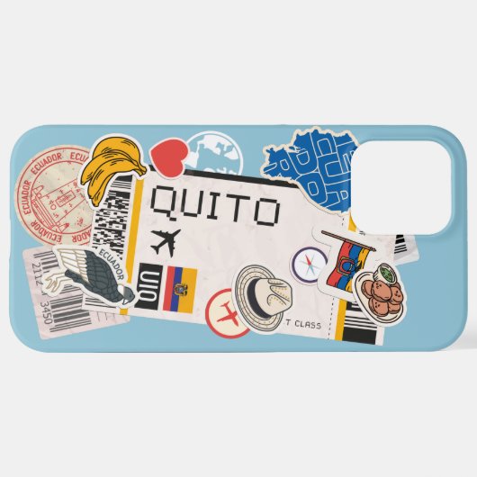 BOARDING PASS QUITO ECUADOR iPhone CASE iPhone Hoesje (Achterkant horizontaal)