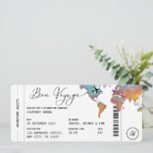 Boarding Pass Reizen Bon Voyage Pensioen Partij Kaart (Staand voorkant)