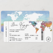 Boarding Pass Reizen Bon Voyage Pensioen Partij Kaart (Voorkant / Achterkant)