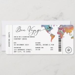 Boarding Pass Reizen Bon Voyage Pensioen Partij Kaart