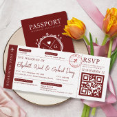 Boarding Pass Reizen Bourgogne Bruiloft Kaart