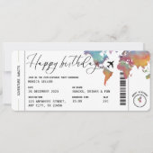 Boarding Pass Reizen Thema Verjaardagsfeest voor v Kaart (Voorkant)