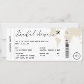 Boarding Pass Reizen Thema Vrijgezellenfeest Beige Kaart (Voorkant)