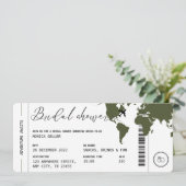 Boarding Pass Reizen Thema Vrijgezellenfeest Olive Kaart (Staand voorkant)