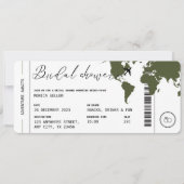 Boarding Pass Reizen Thema Vrijgezellenfeest Olive Kaart (Voorkant)