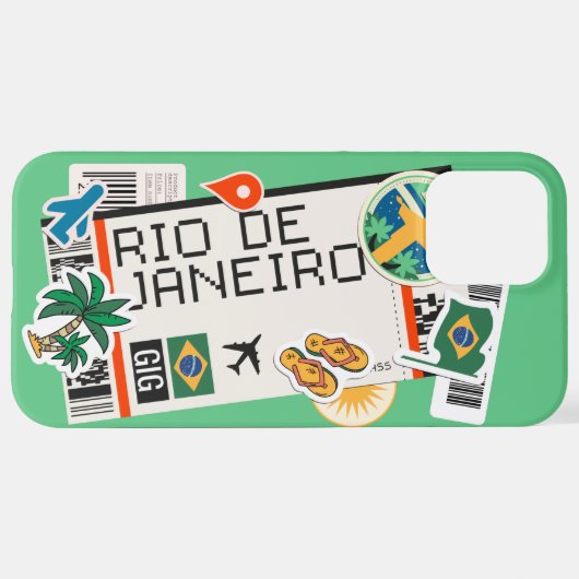 BOARDING PASS RIO DE JANEIRO BRAZILIL iPhone CASE Hoesje (Achterkant horizontaal)