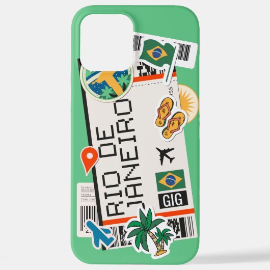 BOARDING PASS RIO DE JANEIRO BRAZILIL iPhone CASE iPhone Hoesje (Achterkant)