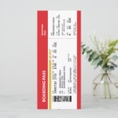 Boarding Pass - Rood (Staand voorkant)