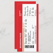 Boarding Pass - Rood (Voorkant / Achterkant)