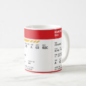 Boarding Pass - Rood Koffiemok (Voorkant rechts)