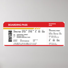 Boarding Pass - Rood Poster