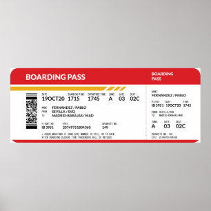 Boarding Pass - Rood Poster