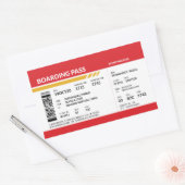 Boarding Pass - Rood Rechthoekige Sticker (Envelop)