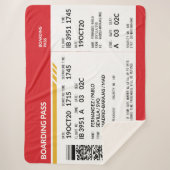 Boarding Pass - Rood Sherpa Deken (Voorkant)