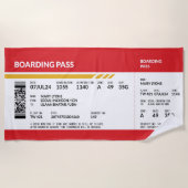 Boarding Pass - Rood Strandlaken (Voorkant)