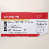 Boarding Pass - Rood Strandlaken (Voorkant)