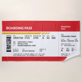 Boarding Pass - Rood Strandlaken
