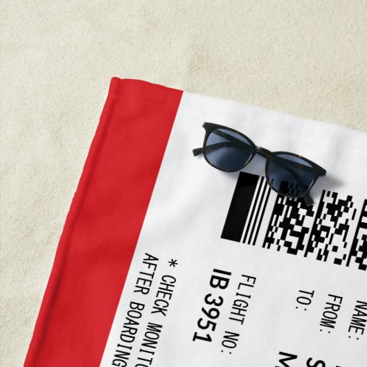 Boarding Pass - Rood Strandlaken (In situ)