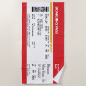 Boarding Pass - Rood Strandlaken (Voorkant)