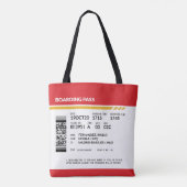 Boarding Pass - Rood Tote Bag (Achterkant)