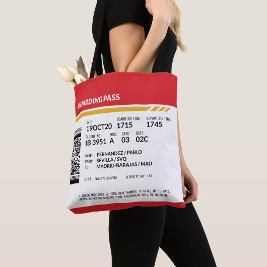 Boarding Pass - Rood Tote Bag (Dichtbij)