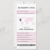Boarding Pass Roze Bachelorette Weekend Route Kaart (Voorkant)