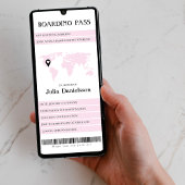 Boarding Pass Roze Bachelorette Weekend Route Kaart