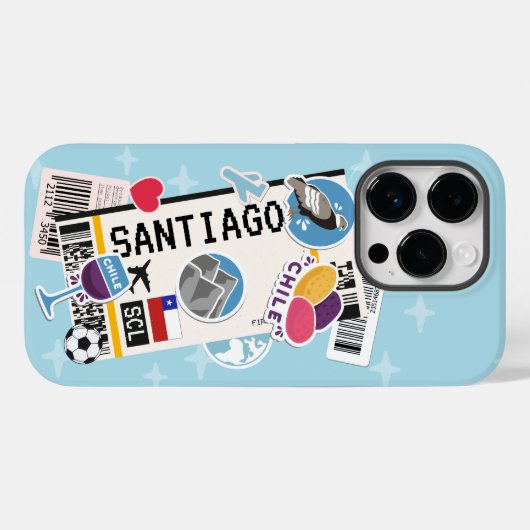 BOARDING PASS SANTIAGO CHILE Case-Mate iPhone CASE (Achterkant (horizontaal))