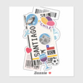 BOARDING PASS SANTIAGO CHILE STICKER (Vel)