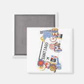 BOARDING PASS SANTIAGO DE LOS CABALLEROS DOMINICAN MAGNEET (Voorkant / Achterkant)