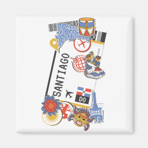 BOARDING PASS SANTIAGO DE LOS CABALLEROS DOMINICAN MAGNEET