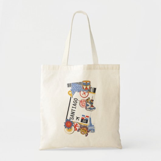 BOARDING PASS SANTIAGO DE LOS CABALLEROS DOMINICAN TOTE BAG (Voorkant)