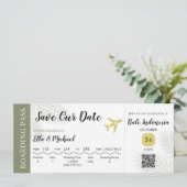 Boarding Pass Save the Date – Destination Wedding (Staand voorkant)