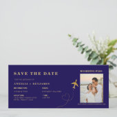 Boarding Pass Save the Date | Destination Wedding Kaart (Staand voorkant)