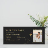 Boarding Pass Save the Date | Destination Wedding Kaart (Staand voorkant)