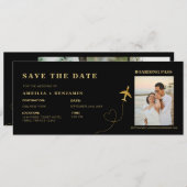 Boarding Pass Save the Date | Destination Wedding Kaart (Voorkant / Achterkant)