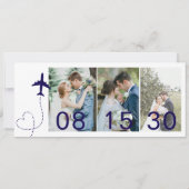 Boarding Pass Save the Date | Destination Wedding  Kaart (Achterkant)