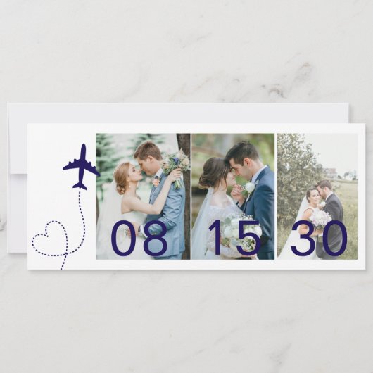 Boarding Pass Save the Date | Destination Wedding Kaart (Achterkant)