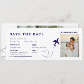 Boarding Pass Save the Date | Destination Wedding  Kaart (Voorkant / Achterkant)