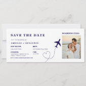 Boarding Pass Save the Date | Destination Wedding  Kaart (Voorkant)
