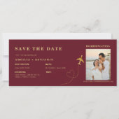 Boarding Pass Save the Date | Destination Wedding Kaart (Voorkant)