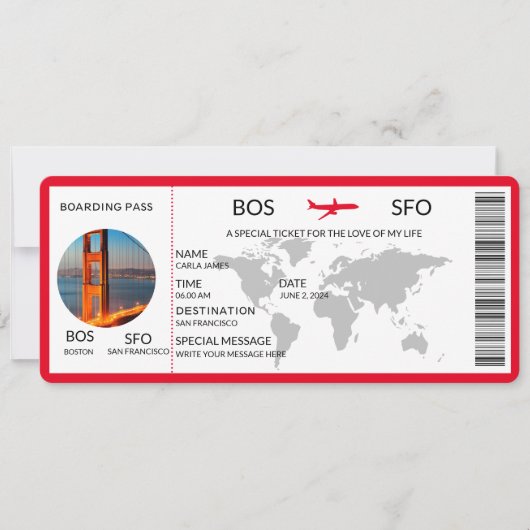Boarding Pass Scratch Verrassingsvakantie/reis ont Kaart (Voorkant)
