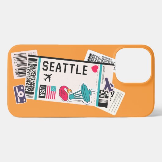 BOARDING PASS SEATTLE USA iPhone HOESJE (Achterkant horizontaal)