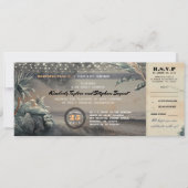 Boarding Pass String String Lights Wedding Ticket Kaart (Voorkant)