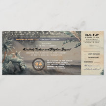 Boarding Pass String String Lights Wedding Ticket