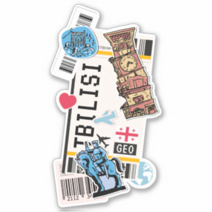 BOARDING PASS TBLISI GEORGIA STICKER