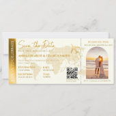 Boarding Pass Ticket met foto bruiloft Kaart (Voorkant)