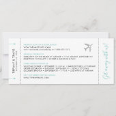 Boarding Pass Ticket Save the Date Silver Plane Aankondiging (Achterkant)