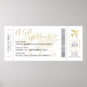 Boarding Pass Ticket Travel Gift Poster (Voorkant)